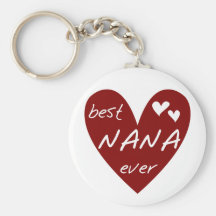 Red Heart Best Nana Ever T-shirts and Gifts Keychain