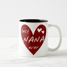 Red Heart Best Nana Ever T-shirts and Gifts Coffee Mugs
