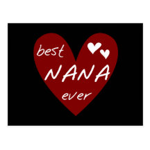 Red Heart Best Nana Ever T-shirts and Gifts Postcard