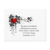 Red Heart Black Swirls RSVP