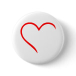 Red heart pinback buttons