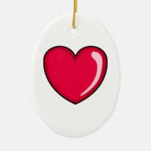 Red Heart Christmas Ornaments