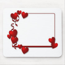 red heart frame - customizable mouse mats