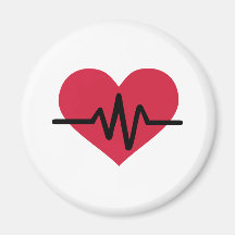 Red heart frequency love fridge magnets