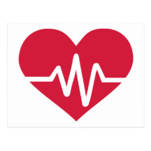 Red heart frequency love post cards