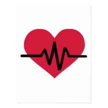 Red heart frequency love postcard