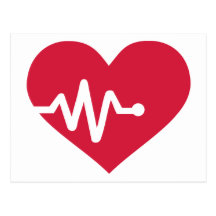 Red heart frequency postcards