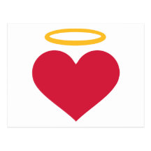 Red heart halo postcard