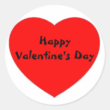 Red Heart "Happy Valentine's Day" sticker/label
