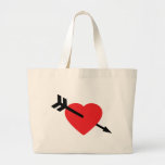 Red Heart Love Amor Arrow Canvas Bags