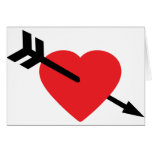 Red Heart Love Amor Arrow cards