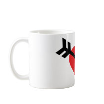 Red Heart Love Amor Arrow Coffee Mugs