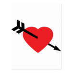 Red Heart Love Amor Arrow Post Card