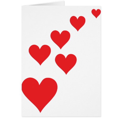 Red Heart Love Rain - Valentine�s Day Greeting Card