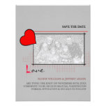 Red Heart Love Save The Date Photo invitations