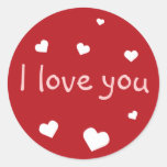 Red heart love Valentine's day custom party favour Sticker