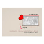 Red Heart Love Wedding Photo invitations