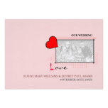 Red Heart Love Wedding Photo invitations