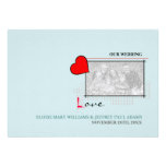 Red Heart Love Wedding Photo invitations