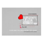 Red Heart Love Wedding Photo invitations