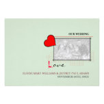 Red Heart Love Wedding Photo invitations