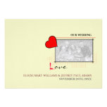 Red Heart Love Wedding Photo invitations