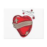 Red Heart Mending Broken Hearts Love Post Card