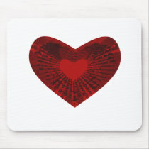 red heart mouse pads