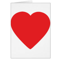 red heart one greeting cards