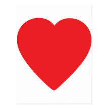 red heart one post card