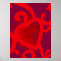 Red Heart Pattern (2) Posters
