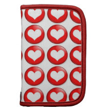 Red Heart Pattern  Wallet Folio Folio Planners