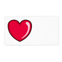 Red Heart Personalised Shipping Label