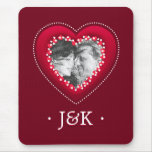 Red Heart Photo Monograms Personalized mousepad