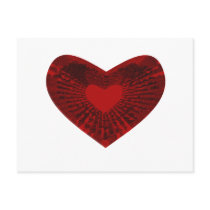 red heart postcards