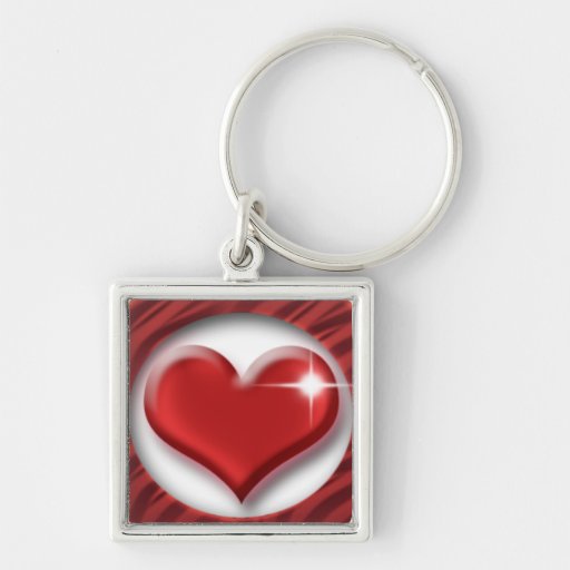 Red heart romantic keychains & keyrings