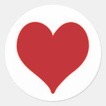 Red Heart Round Sticker