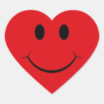 Red Heart Smiley Face Stickers