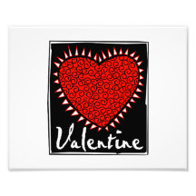 red heart squiggles valentine photographic print