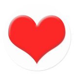 Red heart sticker