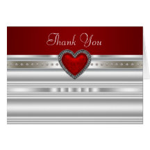 Red Heart Thank You Cards