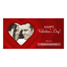 Red Heart Valentine's Day photo card