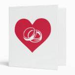 Red heart wedding rings vinyl binder