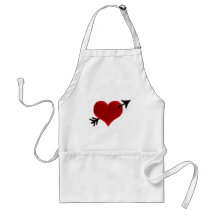 Red Heart With Arrow Aprons