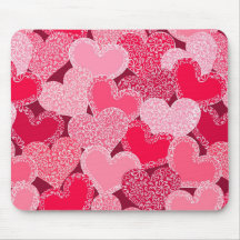 Red Heart with flowers mousepad