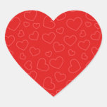Red Hearts Background Heart Stickers