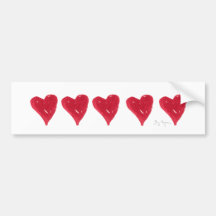 Red Hearts Bumper Sticker