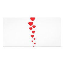 red hearts flying to heaven icon photo card template
