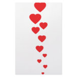 red hearts flying to heaven icon customized stationery