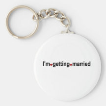 Red Hearts I'm Getting Married Keychains